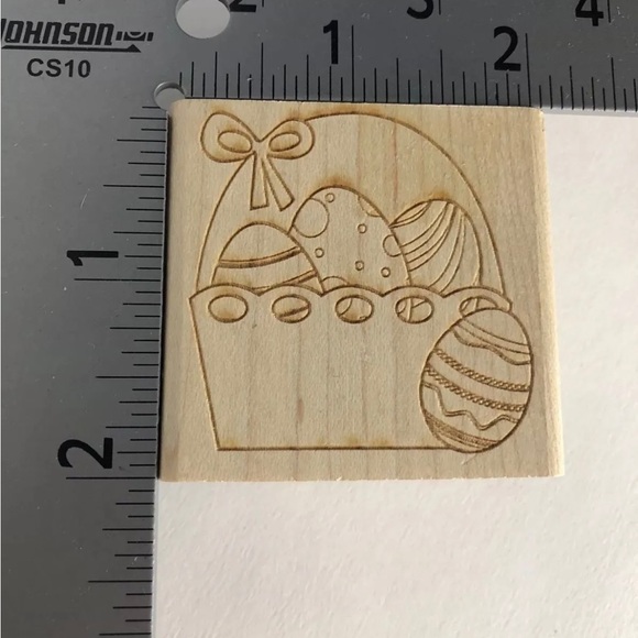 The Ears Are The Best Part & Basket of Eggs Wood Mounted Rubber Stamp New Easter - Picture 4 of 6